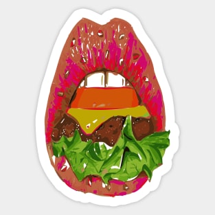 burger lips Sticker